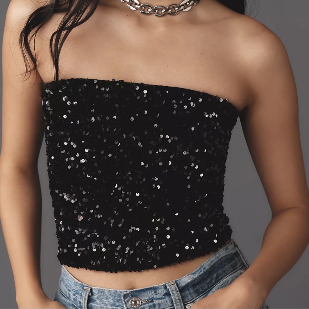 Black sequin top